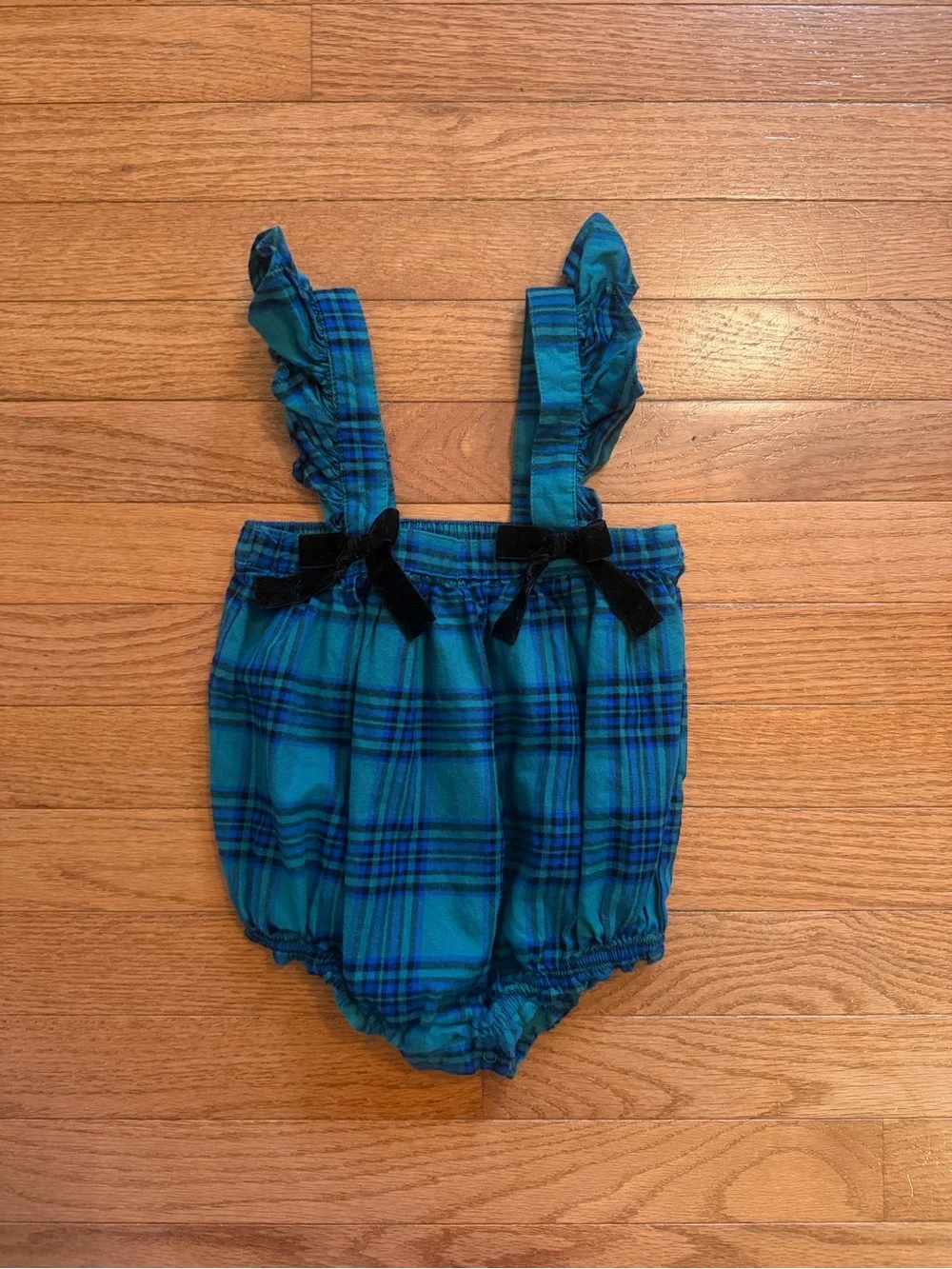 Cat & Jack Holiday Plaid Bubble Romper Bundle 18 Months